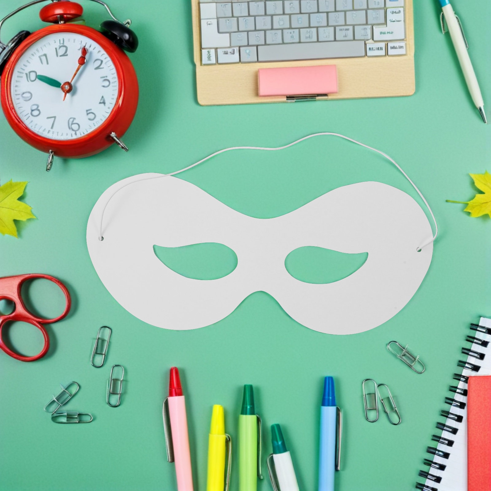Kids Face Mask - หน้ากากกระดาษสีขาวสำหรับเด็ก 40 ชิ้น สำหรับงานศิลปะในงานปาร์ตี้เด็ก ชุดฮาโลวีน หน้ากากครึ่งหน้า