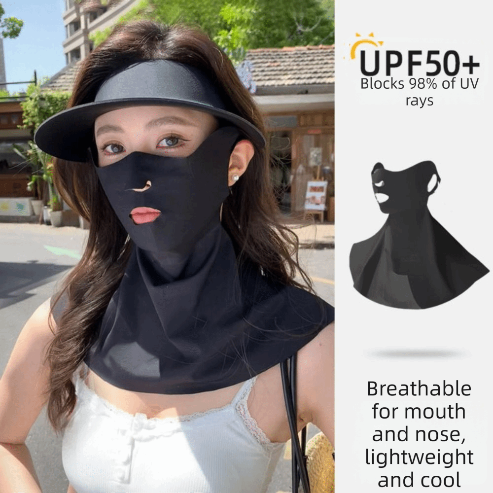 Sports Mask Breathable - หน้ากากป้องกันแสงแดดระบายอากาศได้ หน้ากากป้องกันรังสียูวีแบบยืดหยุ่น หน้ากากผ้าไหมน้ำแข็งสไตล์เกาหลี หน้ากากกีฬากลางแจ้ง