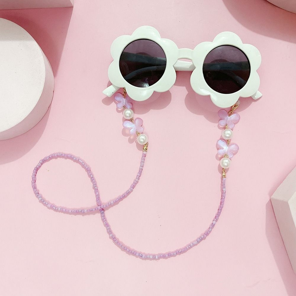 Mask Lanyard Adjustable - สายคล้องแว่นตาแบบปรับได้ สายคล้องแว่นอ่านหนังสือกันลื่น สายคล้องหน้ากากแบบมุกผีเสื้อ สายคล้องแว่นตาหลากสี