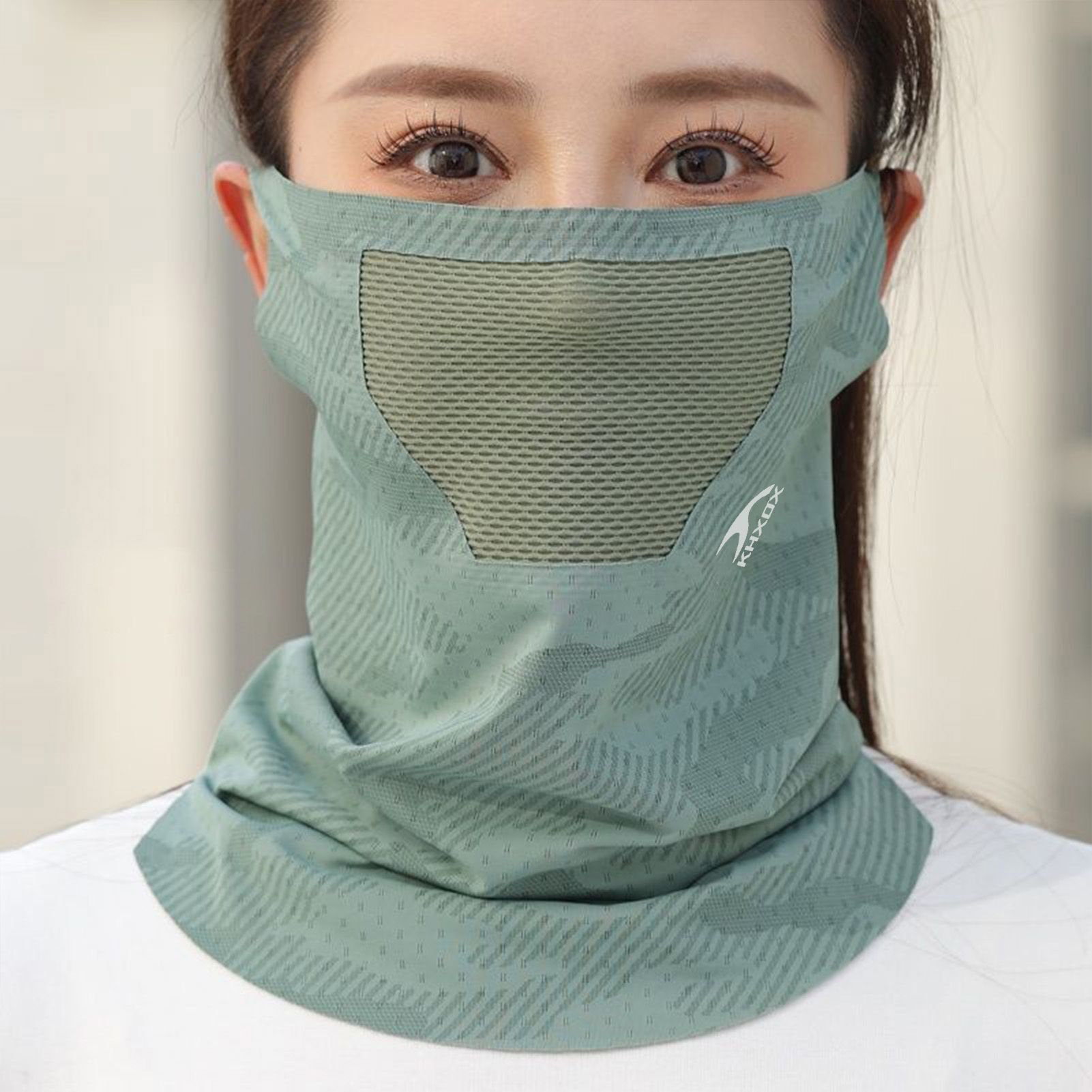 Sports Mask Breathable - หน้ากากปิดหน้าสำหรับปั่นจักรยานกลางแจ้ง ระบายอากาศได้ดี ป้องกันแสงแดด ปิดคอ น้ำหนักเบา อุปกรณ์กีฬาสำหรับผู้หญิง