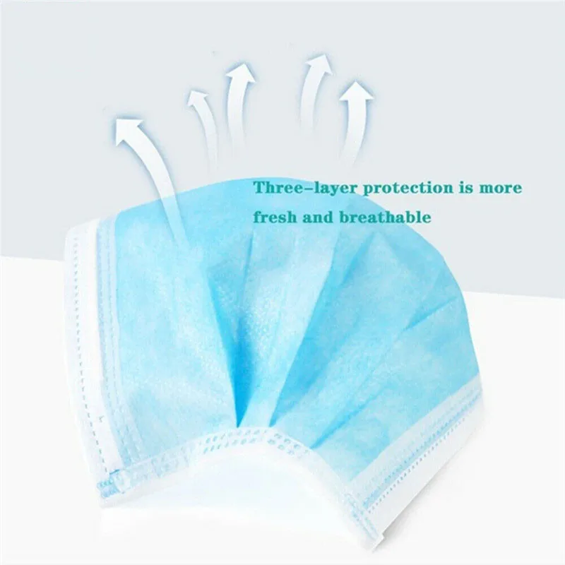 หน้ากากใบหน้าแบบใช้แล้วทิ้ง 3  - Disposable Mask Blue บทวิจารณ์และราคา