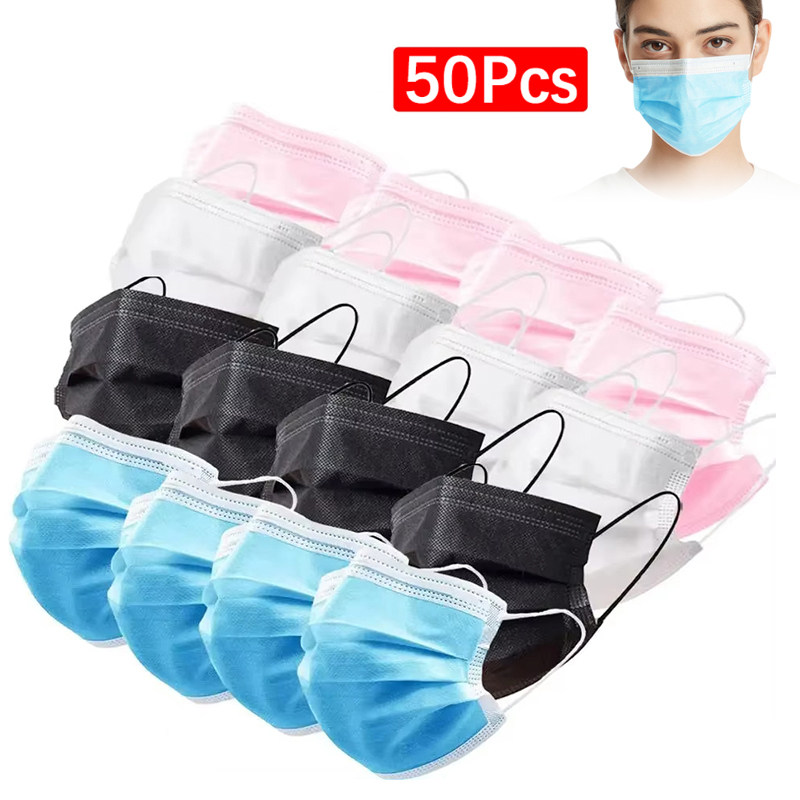 หน้ากากอนามัย 50 ชิ้น แบบ 3 ชั - Disposable Mask Blue บทวิจารณ์และราคา